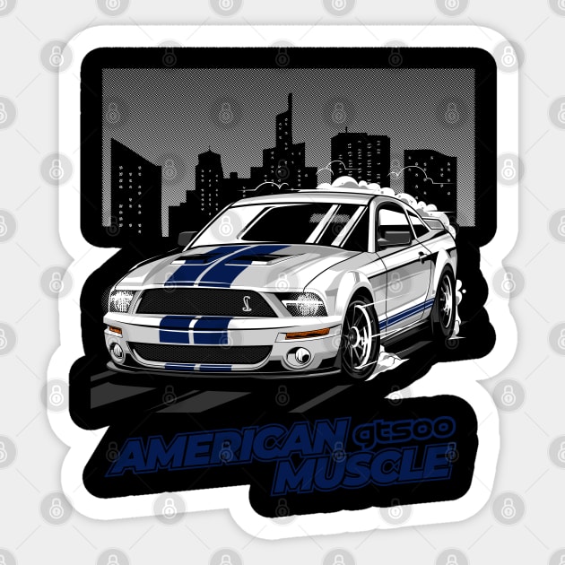 Shelby Cobra GT 500 White Sticker by aredie19